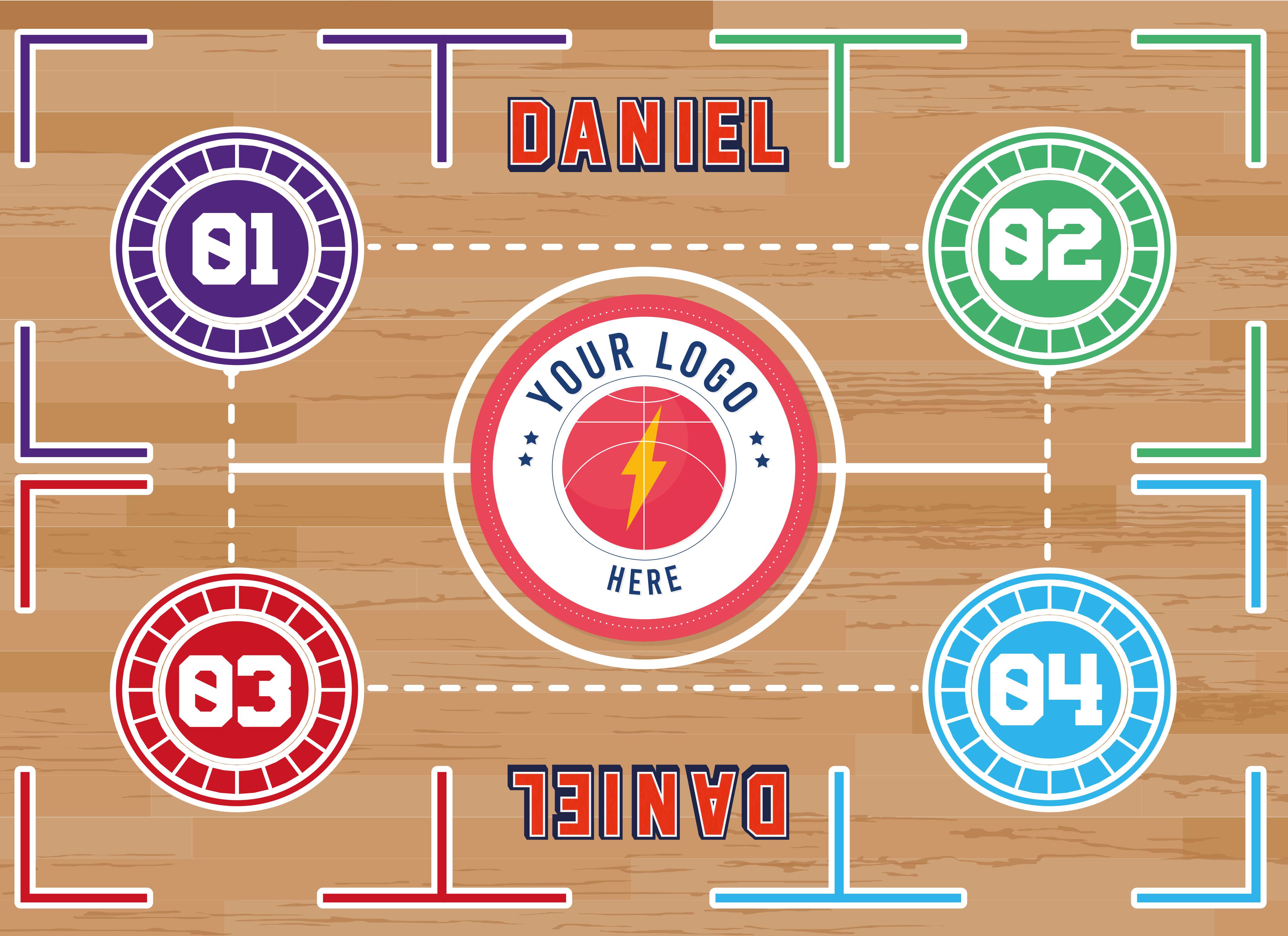 Vinil podovi pravokutnik trening košarke - TenStickers