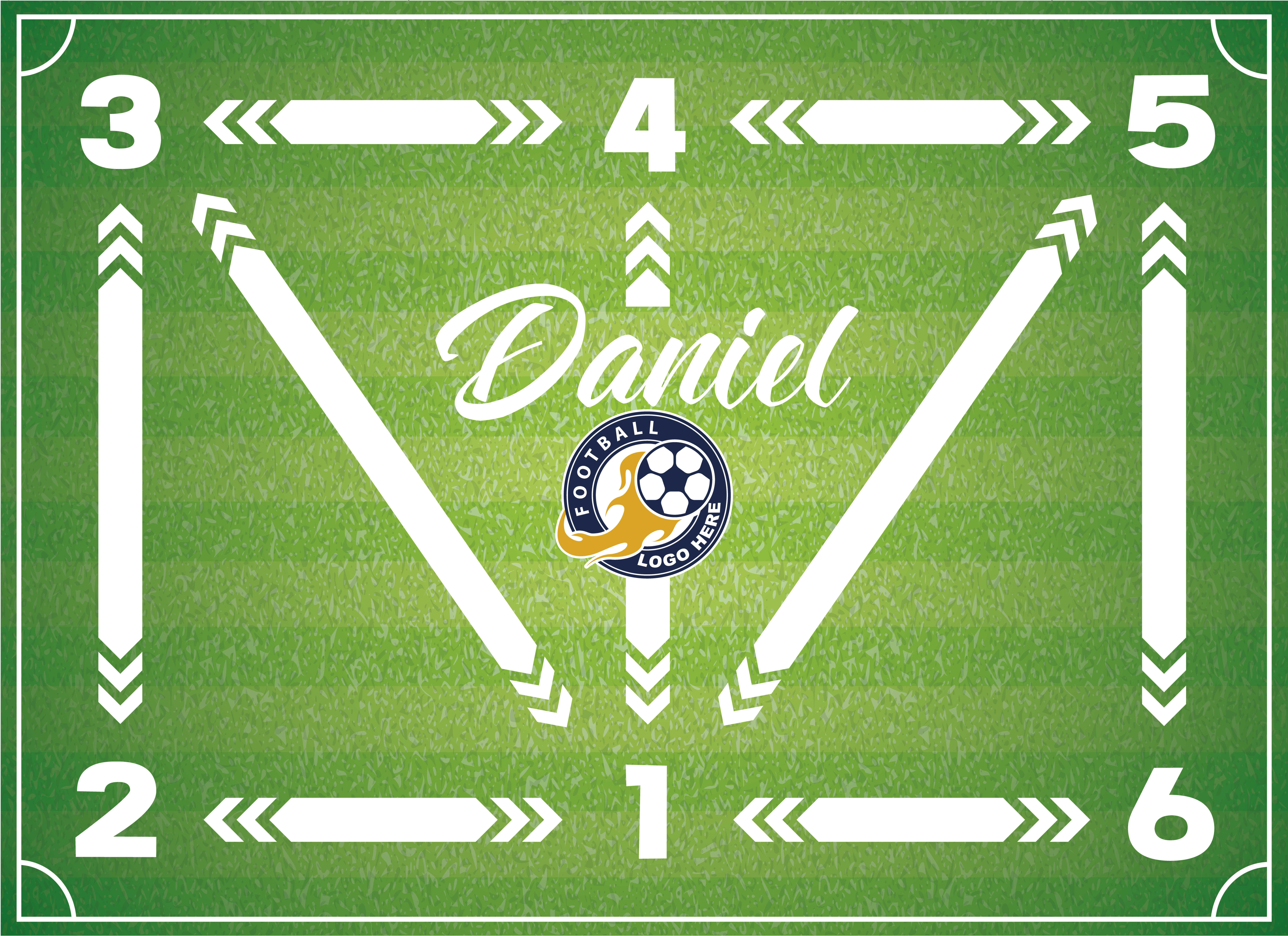 Vinil podovi pravokutnik nogometni trening - TenStickers