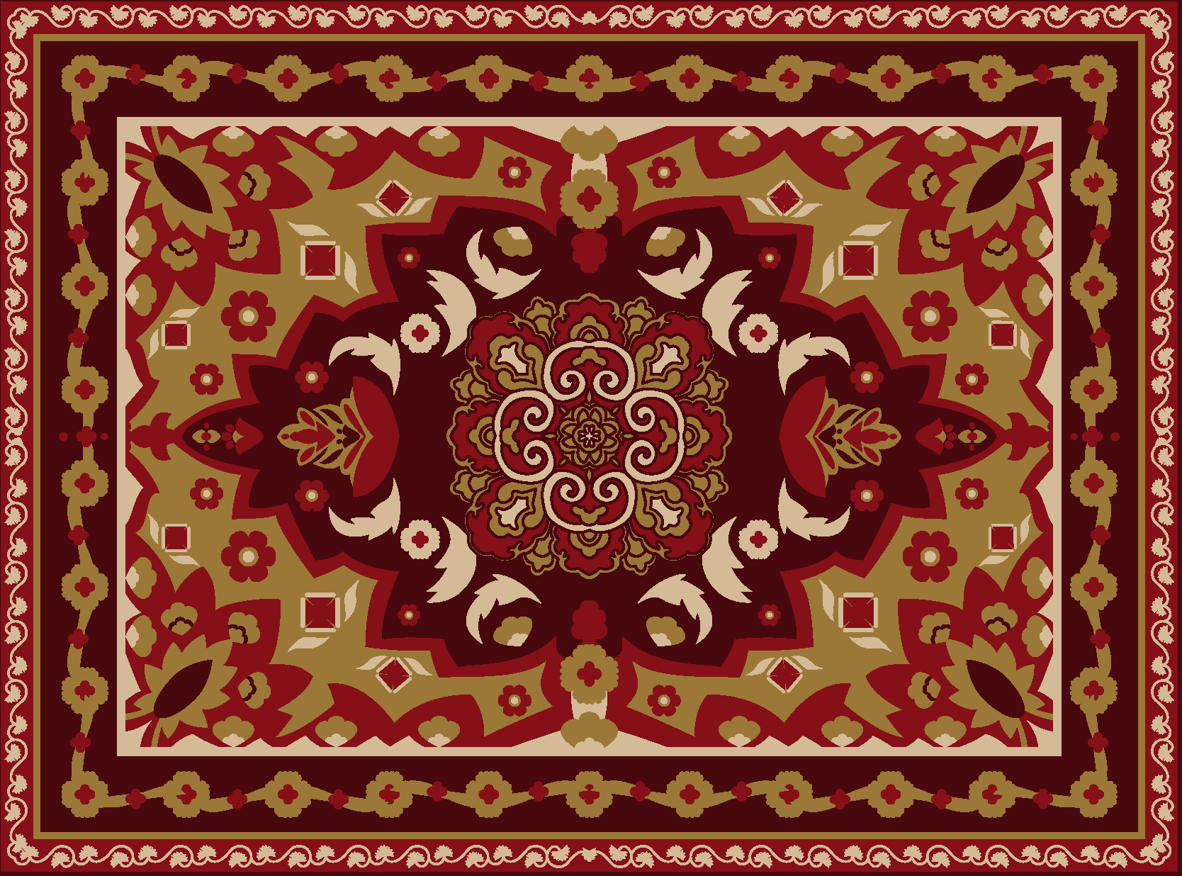 Vinil podovi blagovaonica s cvjetnim geometrijskim dizajnom - TenStickers