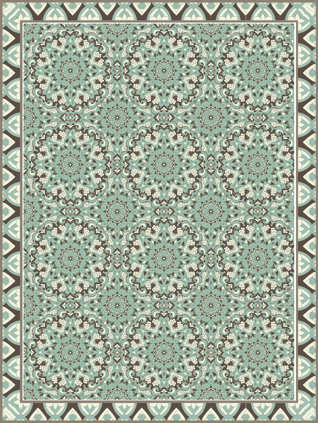 Vinil podovi blagovaonica cvjetni uzorak pločica - TenStickers