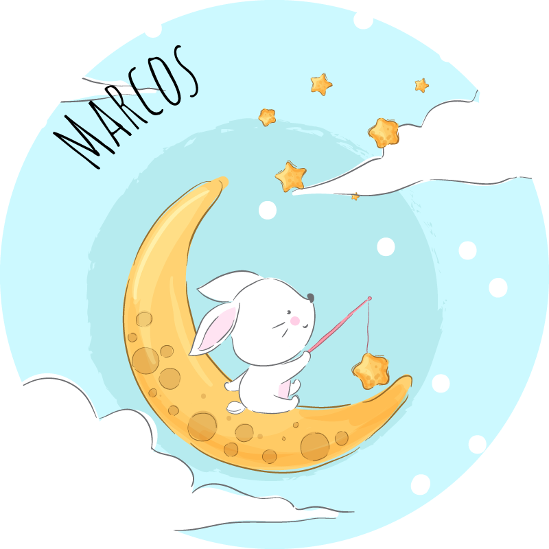 Vinil podovi s imenima ribolov na mjesečini - TenStickers