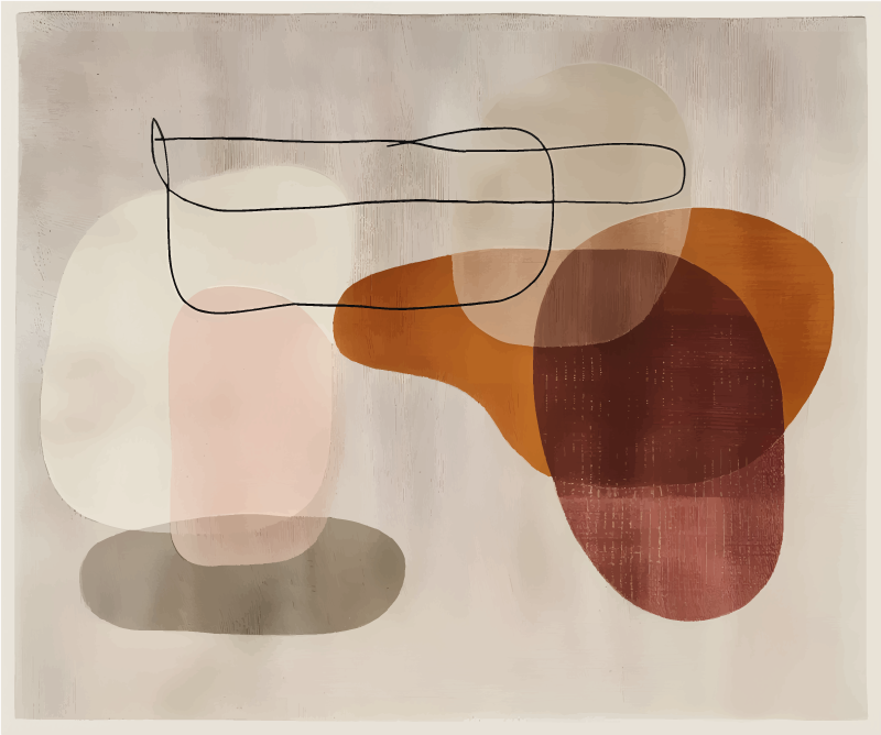 Vinil podovi bež apstraktne forme - TenStickers