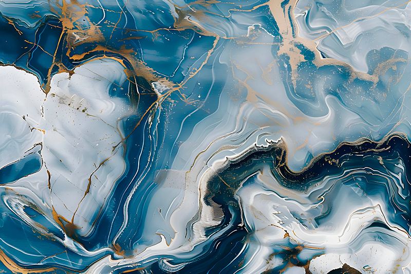 Mramorni vinilni tepih tamnoplave i bijele boje - TenStickers