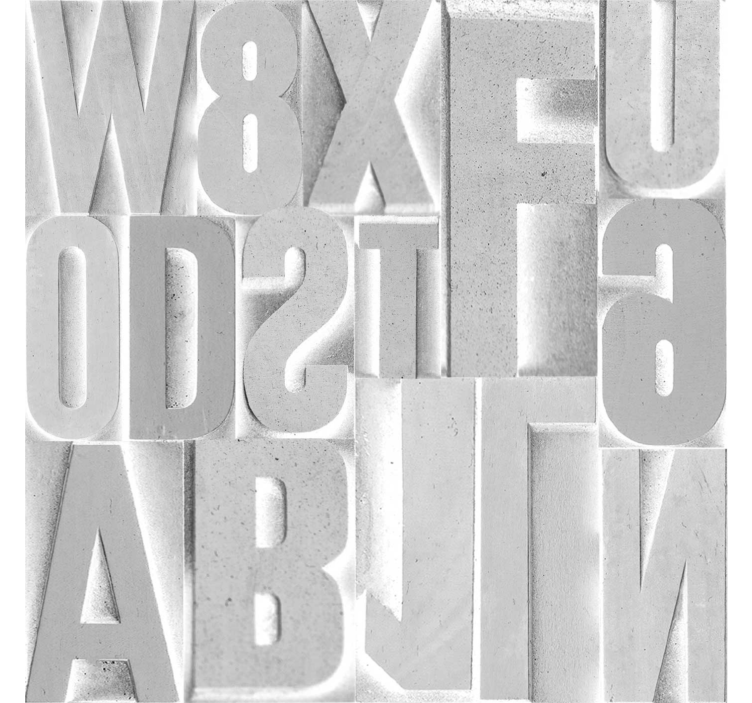 Tapete za zid Utiskivanje slova 3d siva slova - TenStickers