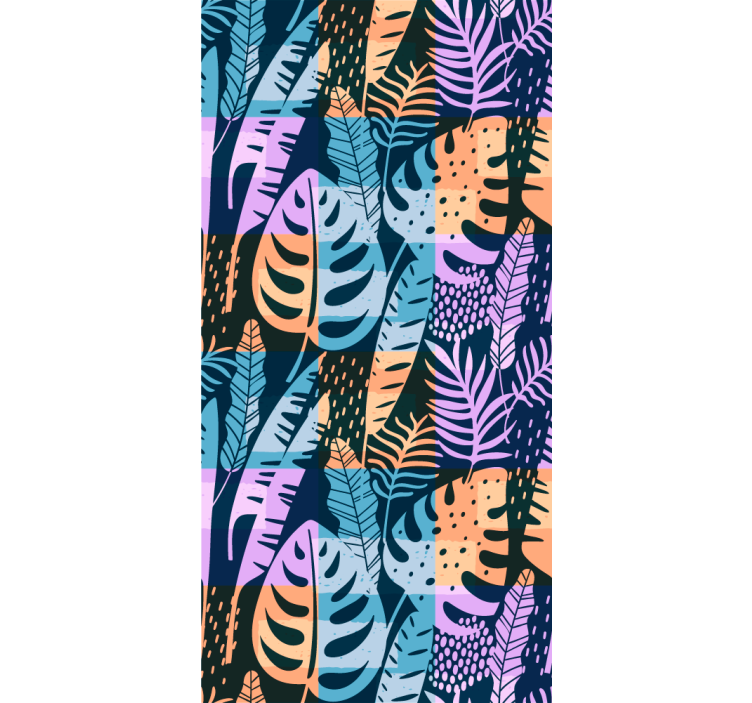 Tapete za zid Lišće umjetnost tropskih boja - TenStickers