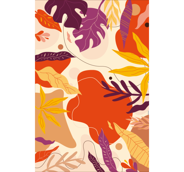 Tapete za zid priroda šarene apstraktne lišće - TenStickers