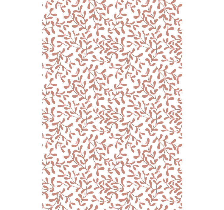 Tapete za zid priroda uzorak malih listova terakote - TenStickers