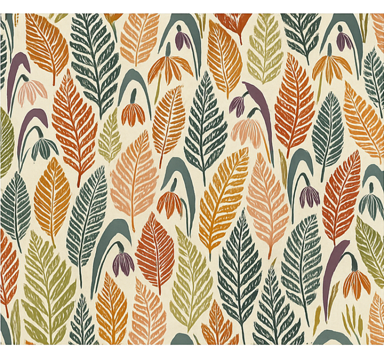 Tapete za zid nordijski višebojni cvjetovi snjeguljice - TenStickers