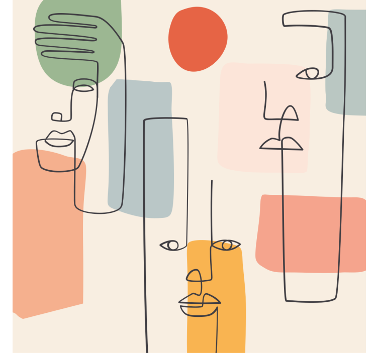 Tapete za zid geometrijski minimalistička umjetnost lica - TenStickers