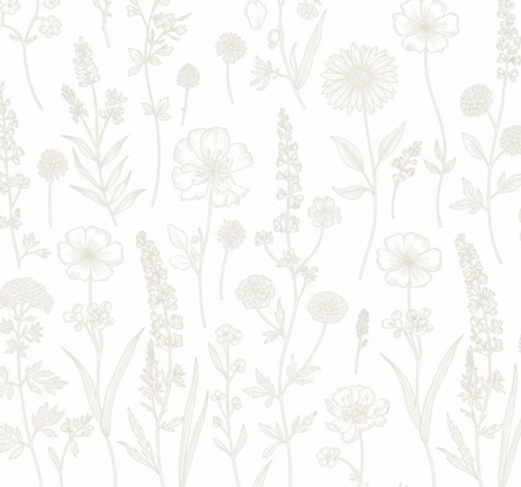 Tapete za dnevni boravak biljni skica staza - TenStickers