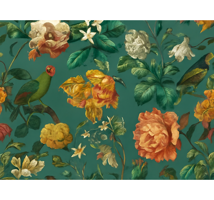 Zidne tapete za spavaću sobu tamni cvjetni uzorak - TenStickers