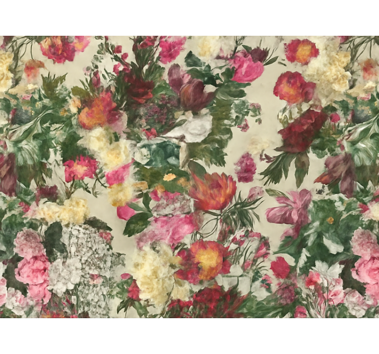 Zidne tapete za spavaću sobu s dizajnom vintage cvijeća - TenStickers