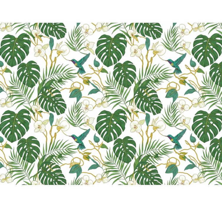 Tapete za zid lišće smaragdni botanički vrt - TenStickers