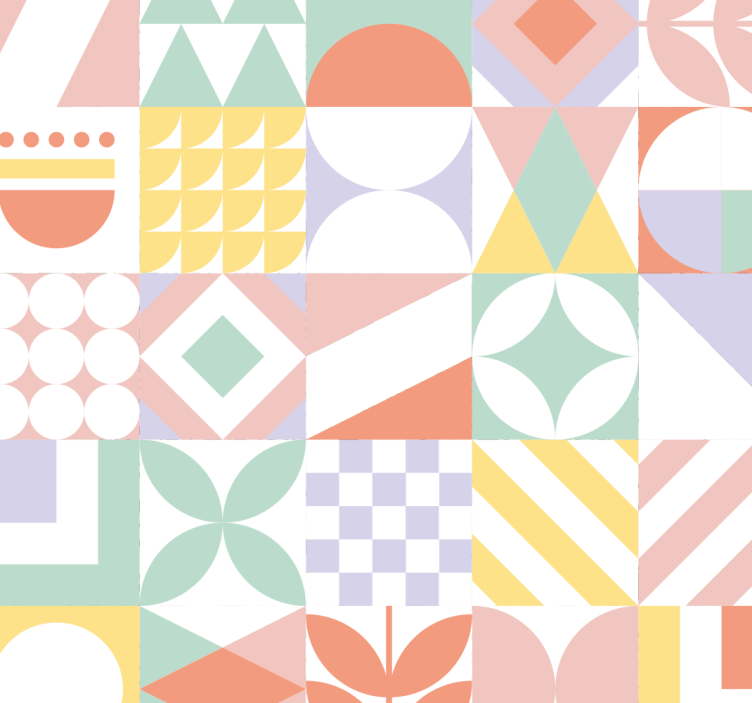 Pozadina s efektom pločica neobičnih oblika - TenStickers