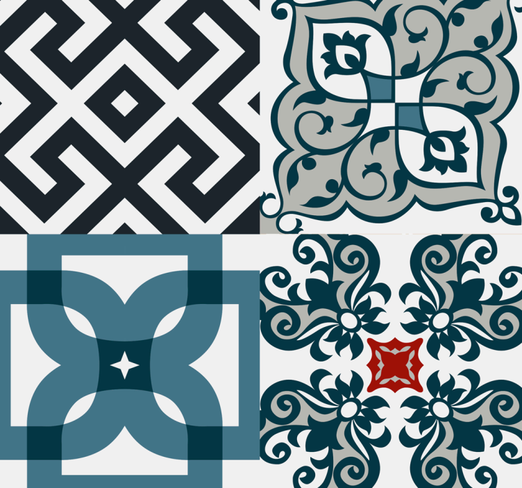 Pozadina s uzorkom portugalskih vintage pločica - TenStickers