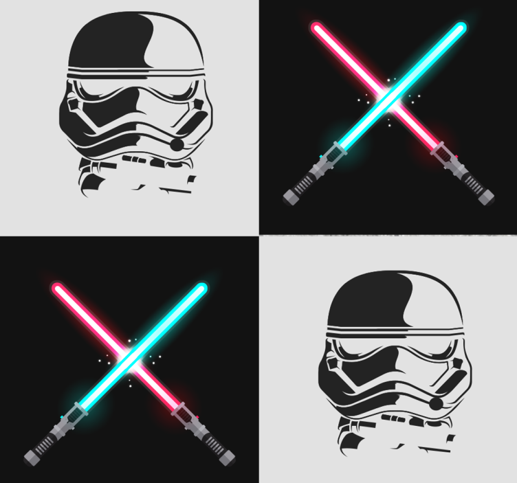 Prilagođene pozadine stormtrooper svjetlosni mačevi - TenStickers