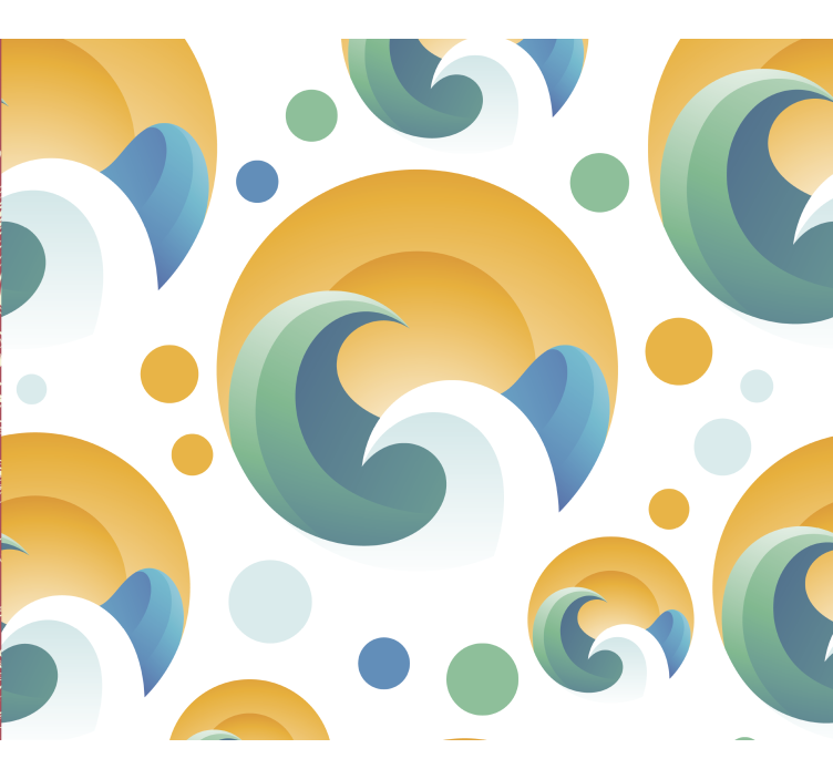 Sunce i valovi pozadina geometrijskog oblika - TenStickers