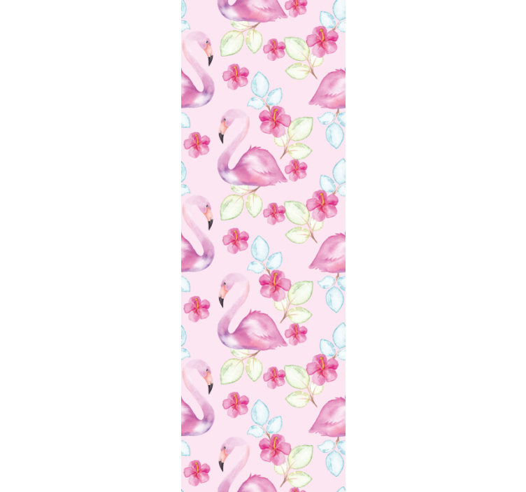 Tapete za zid  životinjske cvjetni flamingosi - TenStickers