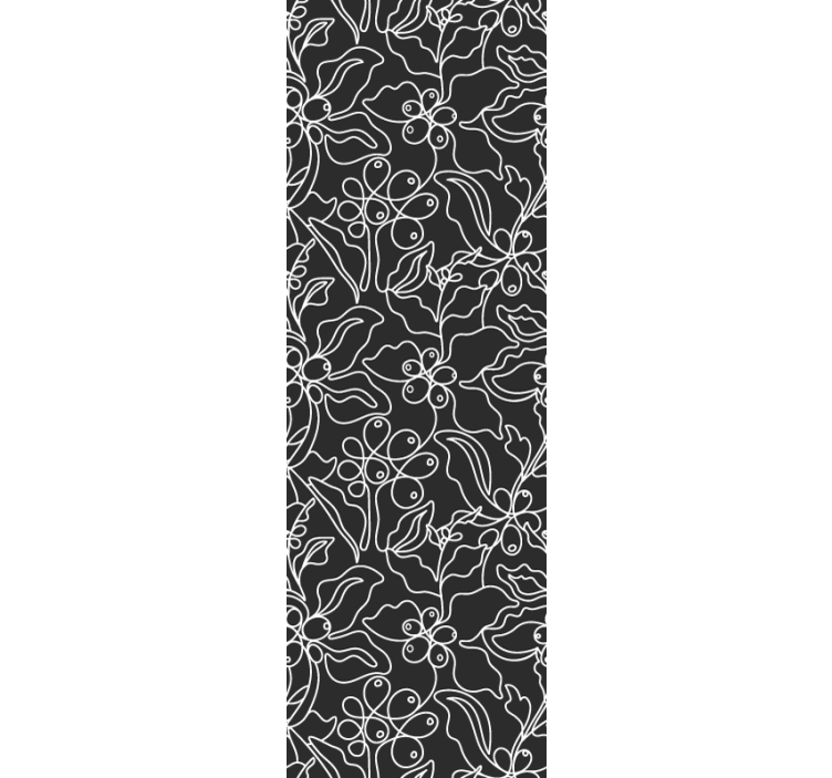 Tapete za zid Lišće cvjetni obris - TenStickers