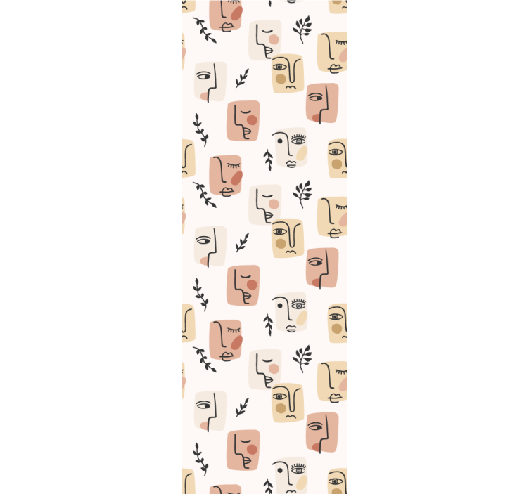 Apstraktna lica uzorak umjetnička tapeta - TenStickers
