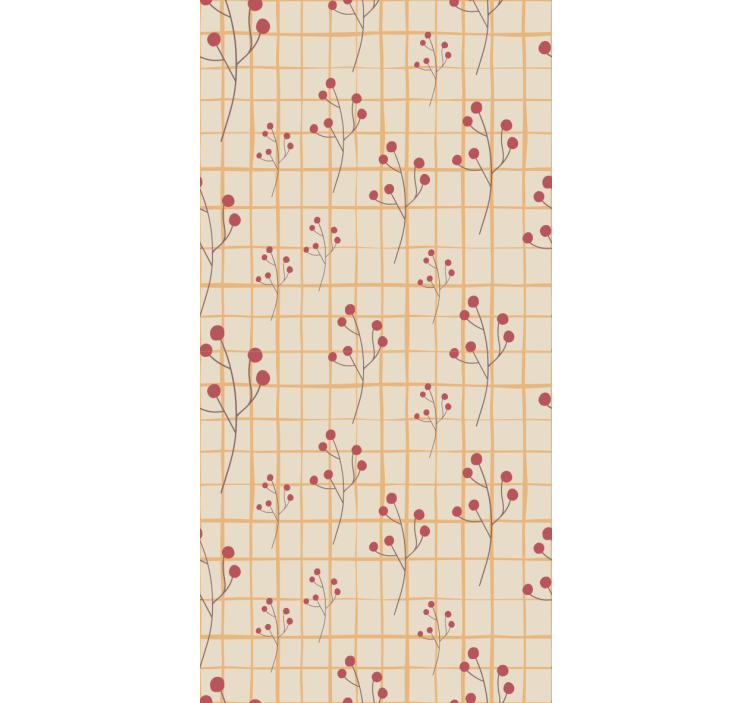 Tapete za zid Cvijeće uzorak grane bobičastog voća - TenStickers