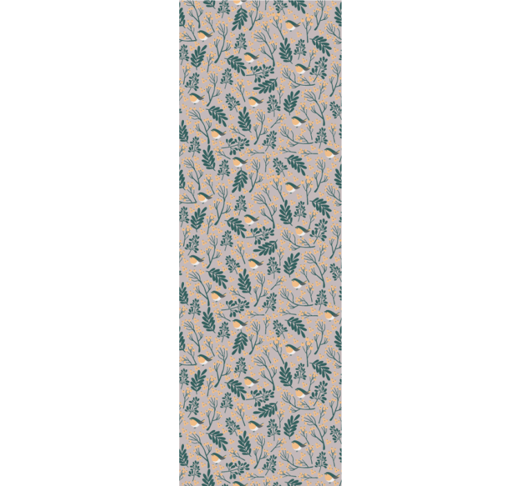 Tapete za zid Priroda ptičji uzorak lišća - TenStickers