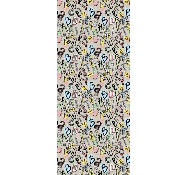 Tapete za zid Utiskivanje slova abecedna zabava - TenStickers