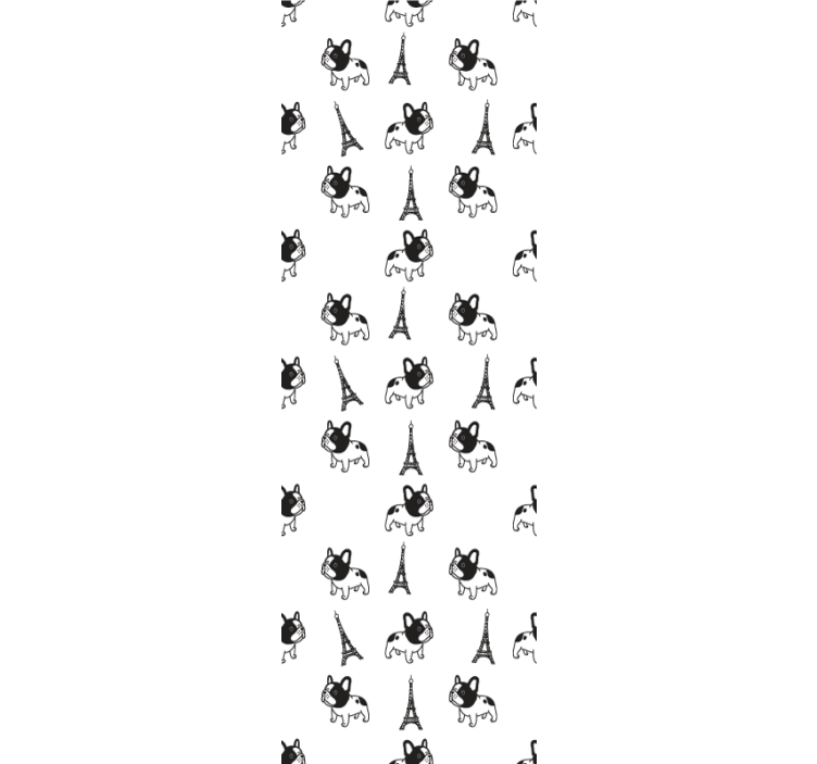 Pozadina za spavaću sobu francuskog buldoga u parizu - TenStickers