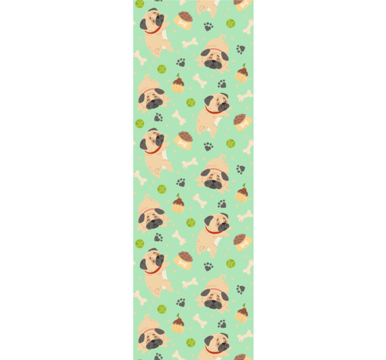Tapete za zid pas pug pattern play - TenStickers