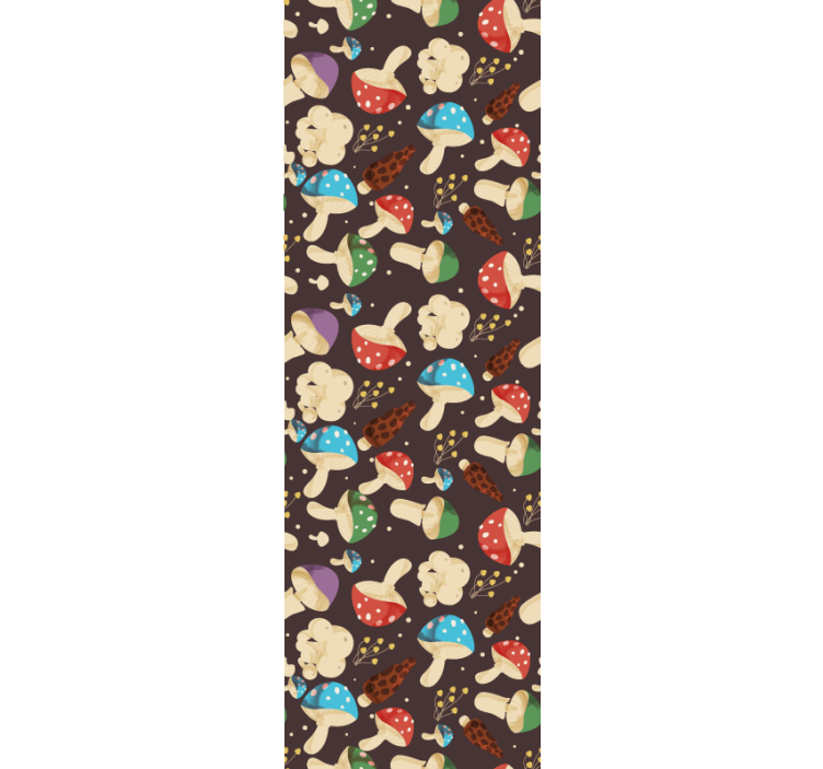 Višebojni uzorak gljiva cvjetna tapeta - TenStickers