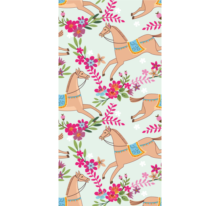 Tapete za zid  životinjske konjički cvjetovi - TenStickers