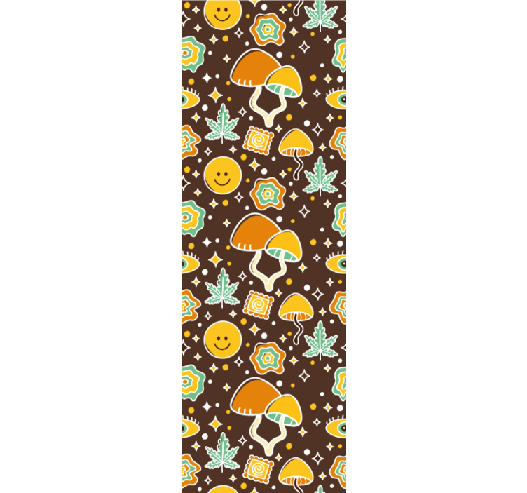 Geometrijske gljive psihodelične tapete - TenStickers