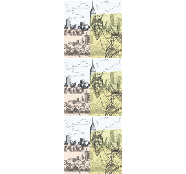 Tapete za zid grada i zemlje dizajn urbane skice - TenStickers