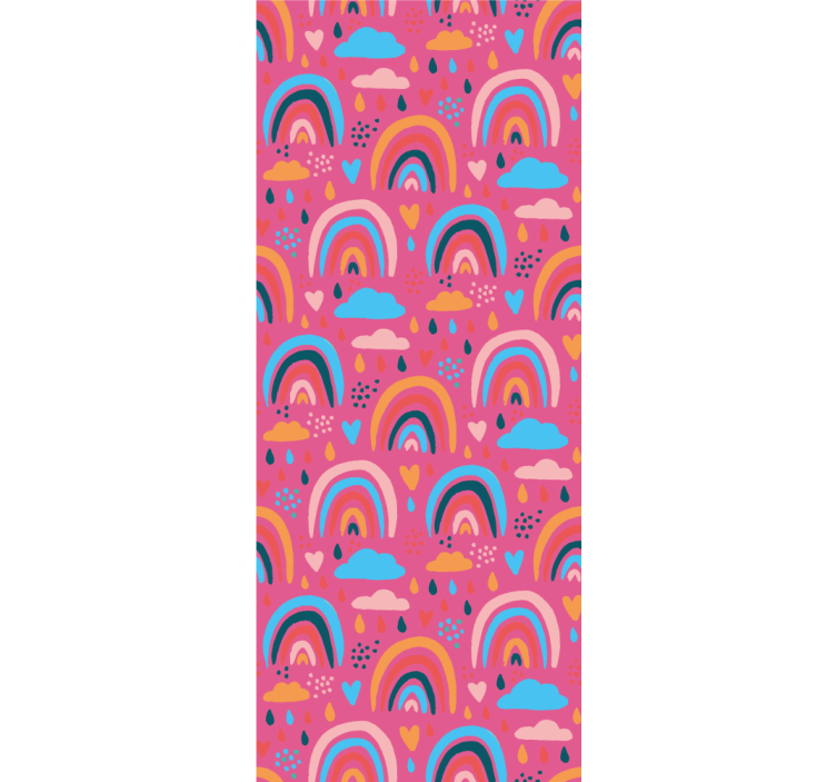 Zidne tapete za dječju sobu razigrani dugini uzorci - TenStickers