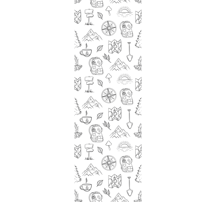 Moderne tapete za dnevni boravak skica avanture na otvorenom - TenStickers