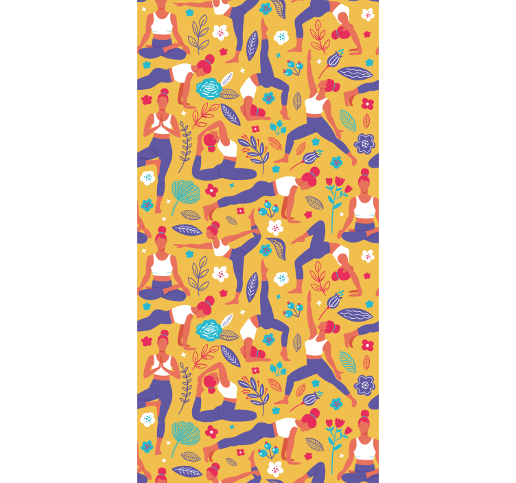 Tapete za zid Umjetnost uzorak poza u jogi - TenStickers