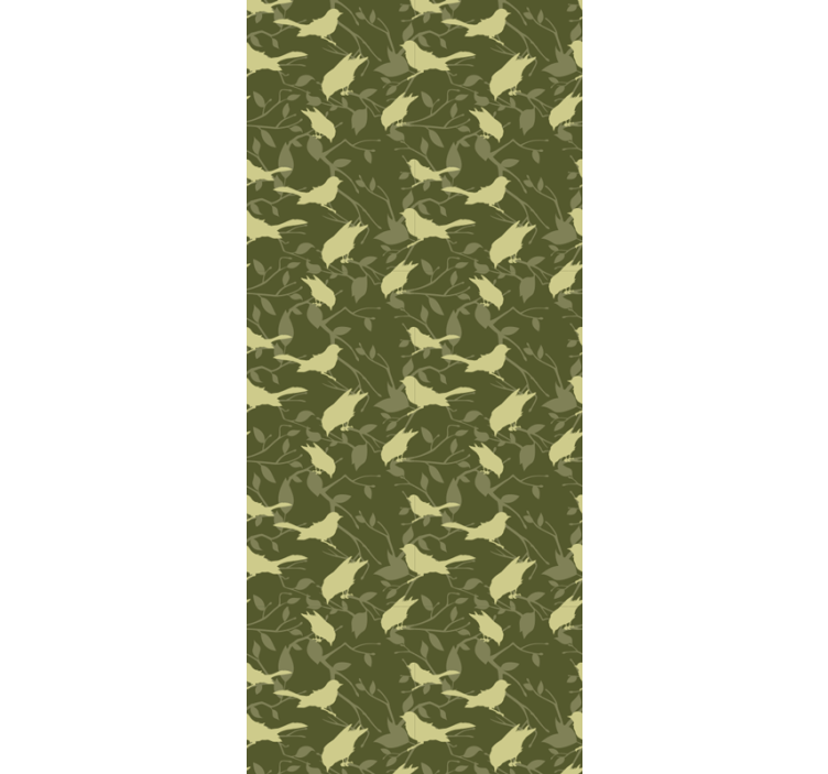 Zelene ptice pozadina s uzorkom u viktorijanskom stilu - TenStickers