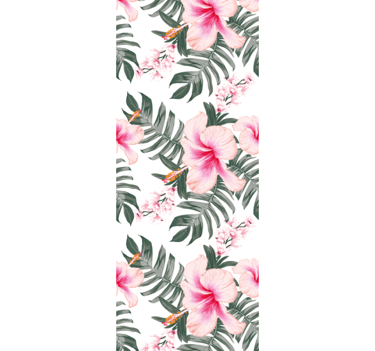 Orhideja ruža uzorak cvjetna tapeta - TenStickers