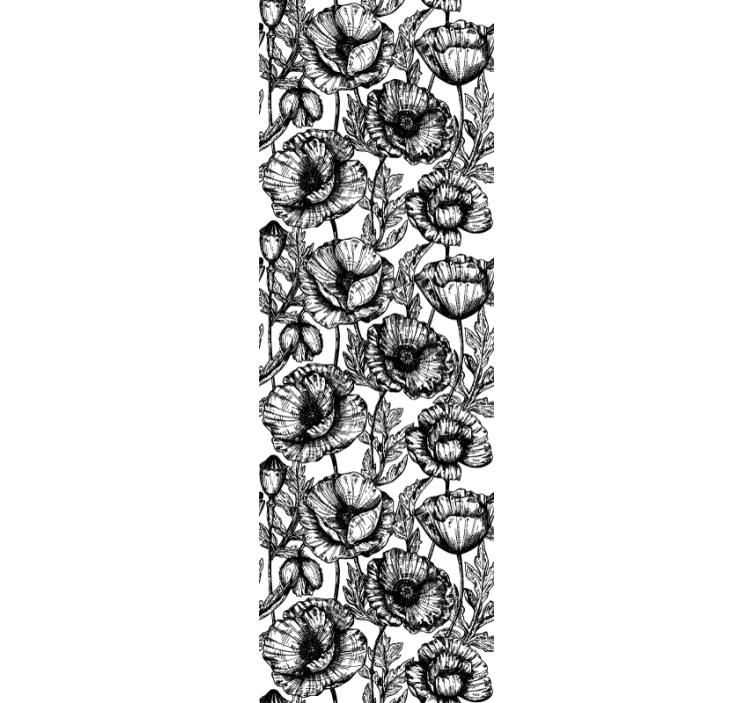 Tapete za zid Cvijeće crni cvjetni uzorak - TenStickers