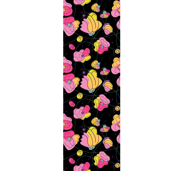 Tapete za zid Cvijeće crna apstraktna kompozicija - TenStickers