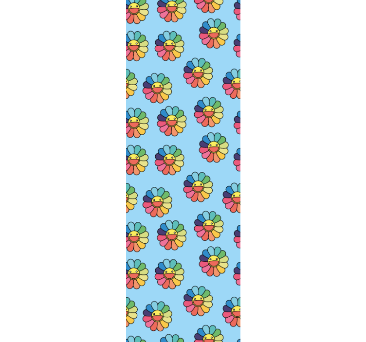 šareno cvijeće smajlića pozadina za spavaću sobu - TenStickers