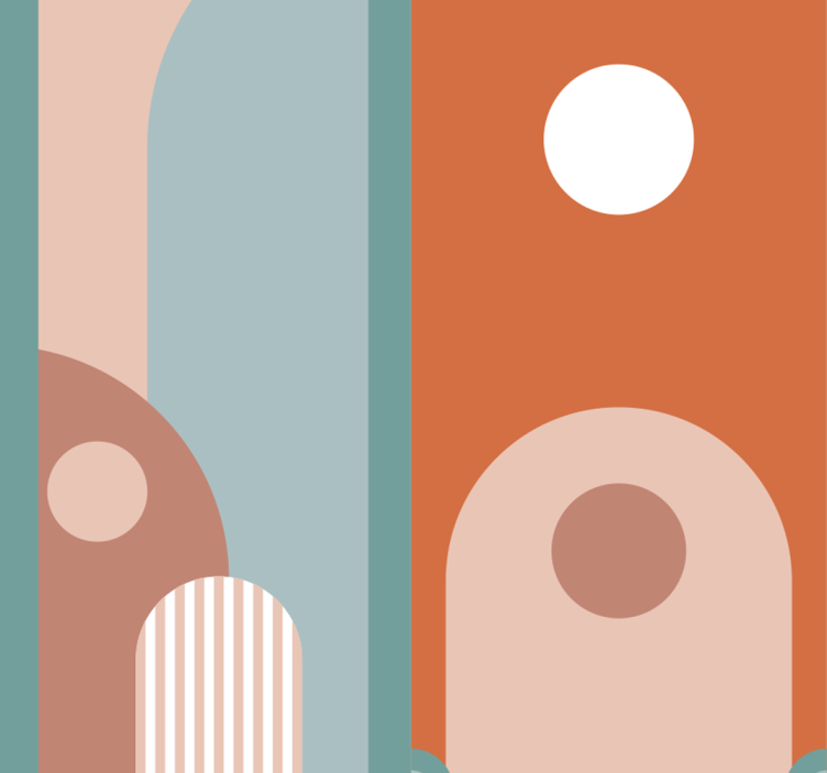 Tapete za dnevni boravak zakrivljeni geometrijski oblici - TenStickers