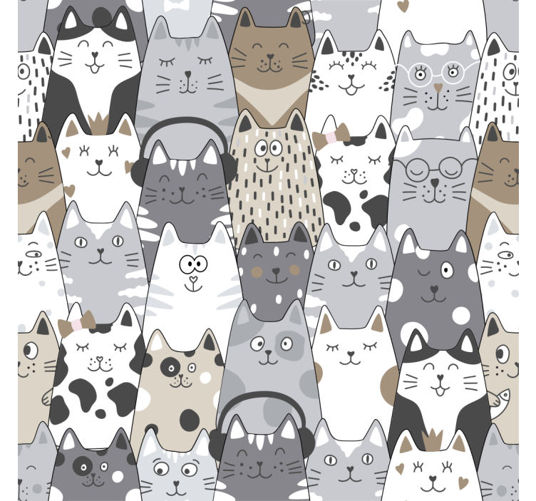 Zidne tapete za dječju sobu crtane mačke - TenStickers