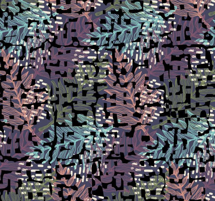 Tapete za zid Lišće digitalni uzorak lišća - TenStickers