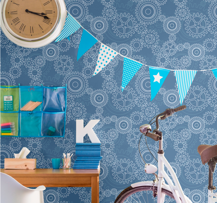 3d tapete za zid geometrijski uzorci zupčanika - TenStickers