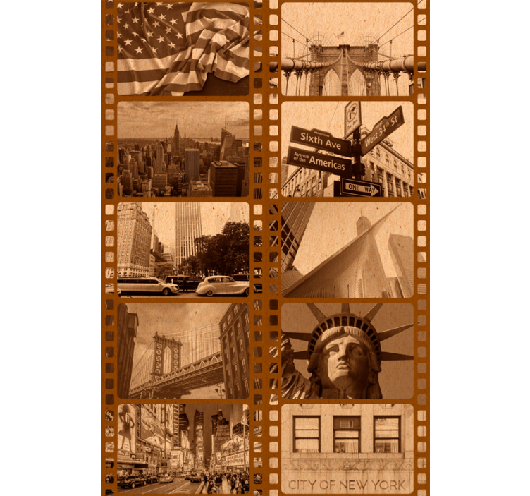 Tapeta za scenografiju new york sepia filma - TenStickers