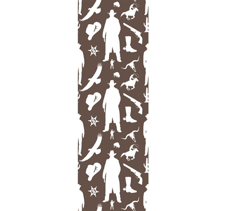 Kauboj i konji uzorak pozadine za spavaću sobu - TenStickers