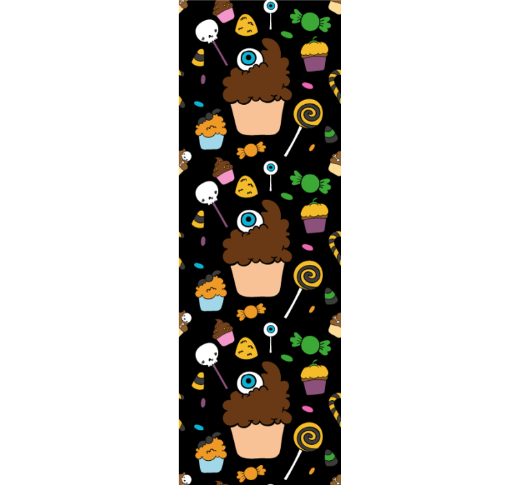 Ukrasne halloween cupcakes crne tapete - TenStickers