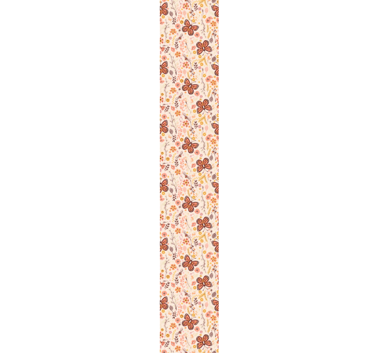 Ružičasti cvjetovi i leptiri tapeta - TenStickers