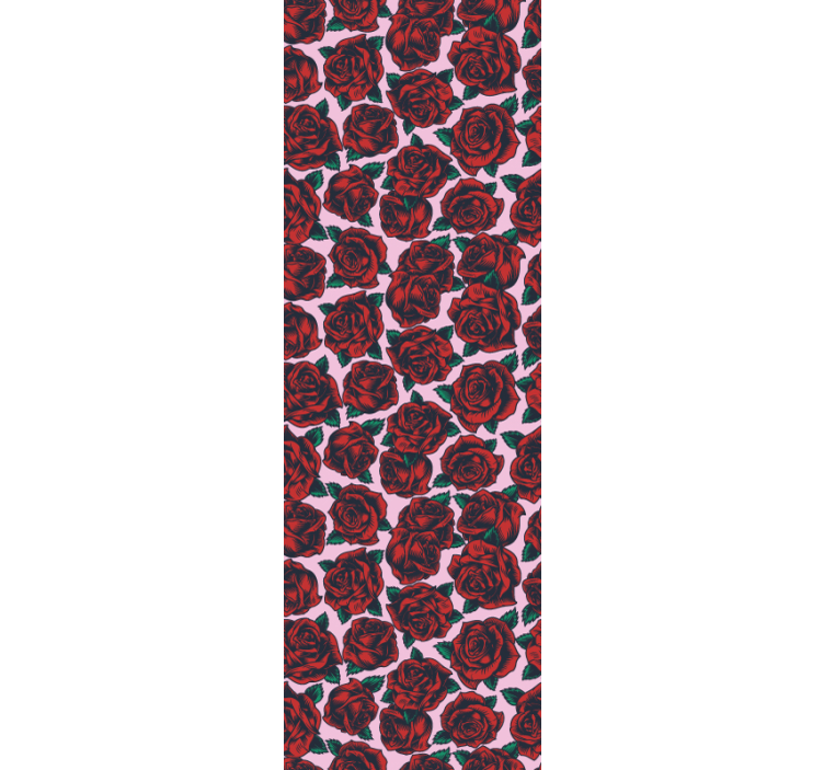 Tapete za zid Cvijeće uzorak crvene ruže - TenStickers